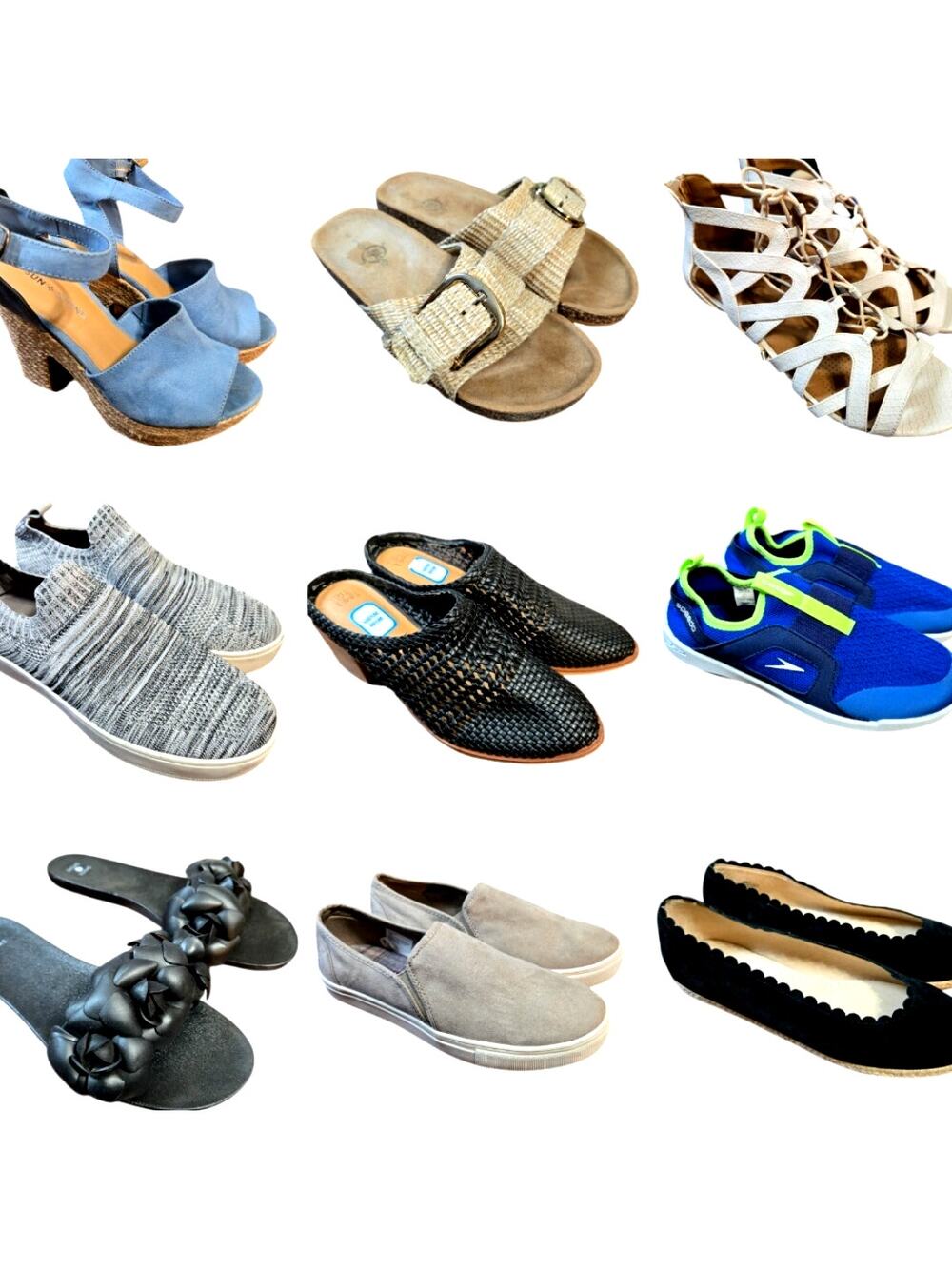 Bulk Women’s Flats Sandals Shoe Lot Of 9 Name Brand Wholesale Reseller Great ROI